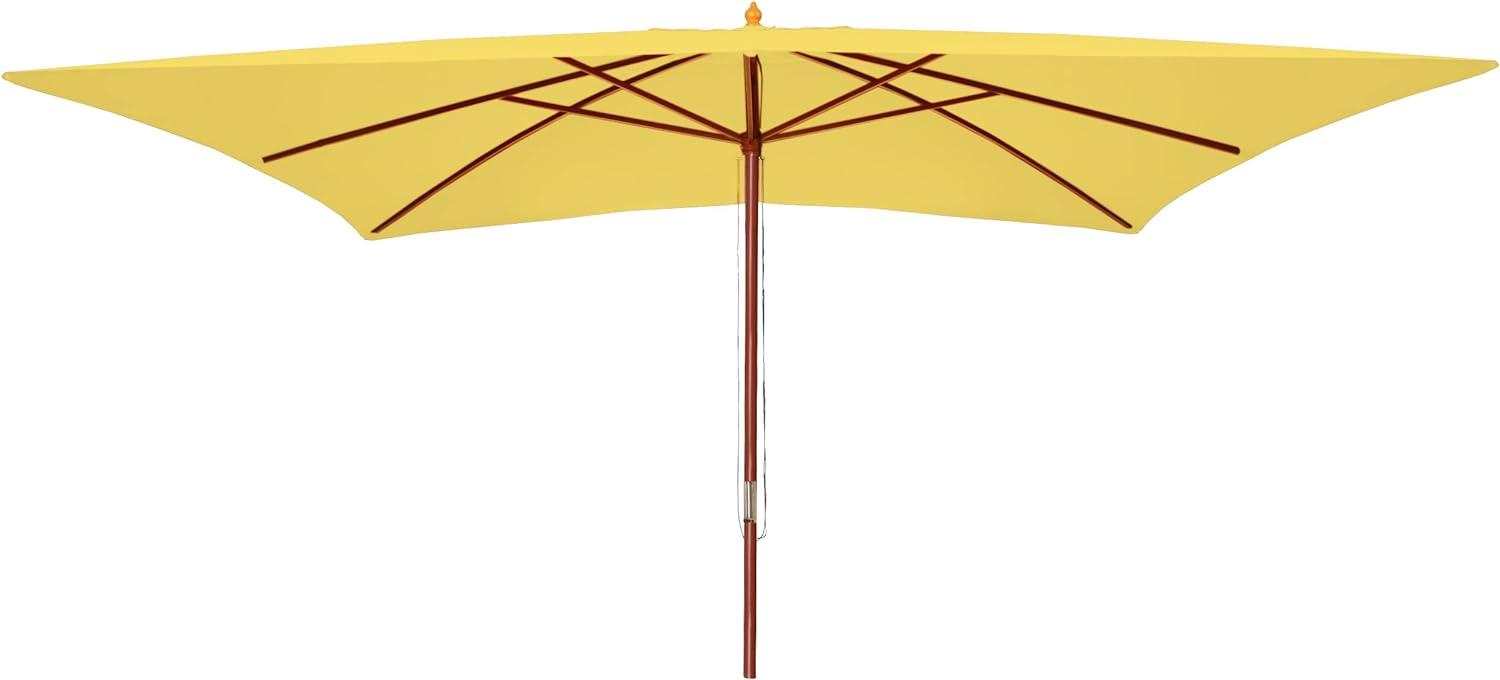 Sonnenschirm Florida, Gartenschirm Marktschirm, 3x4m Polyester/Holz 6kg ~ gelb Bild 1