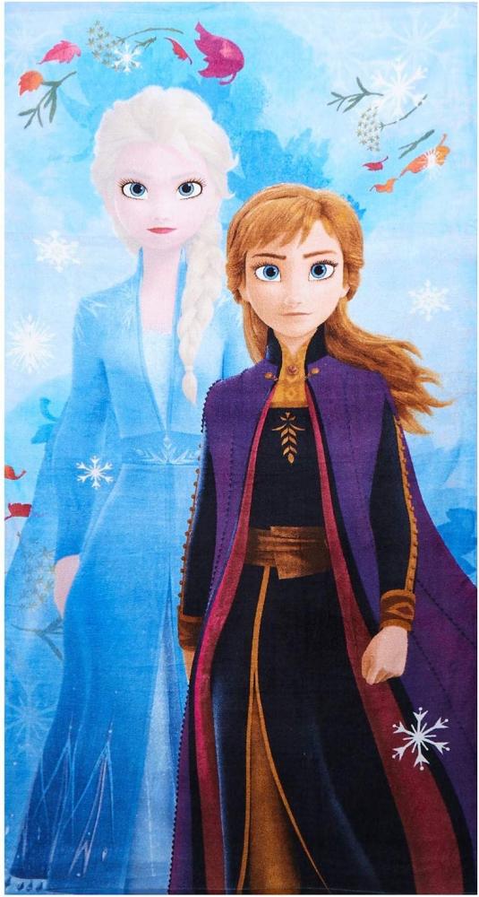 Disney Frozen 2 Handtuch Anna & Elsa mit Schneeflocken 70x140 cm 100% Baumwolle Bild 1