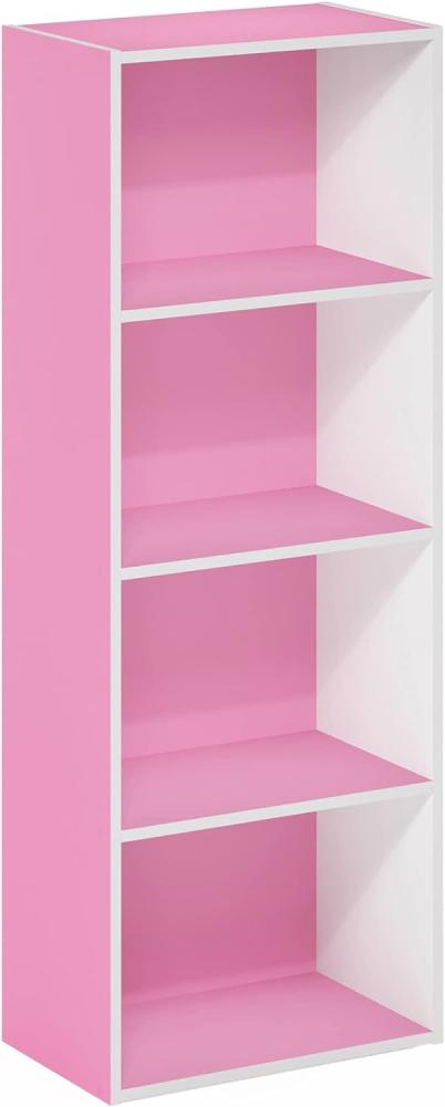 Furinno Luder Bücherregal 4-stöckig rosa/weiß Bild 1