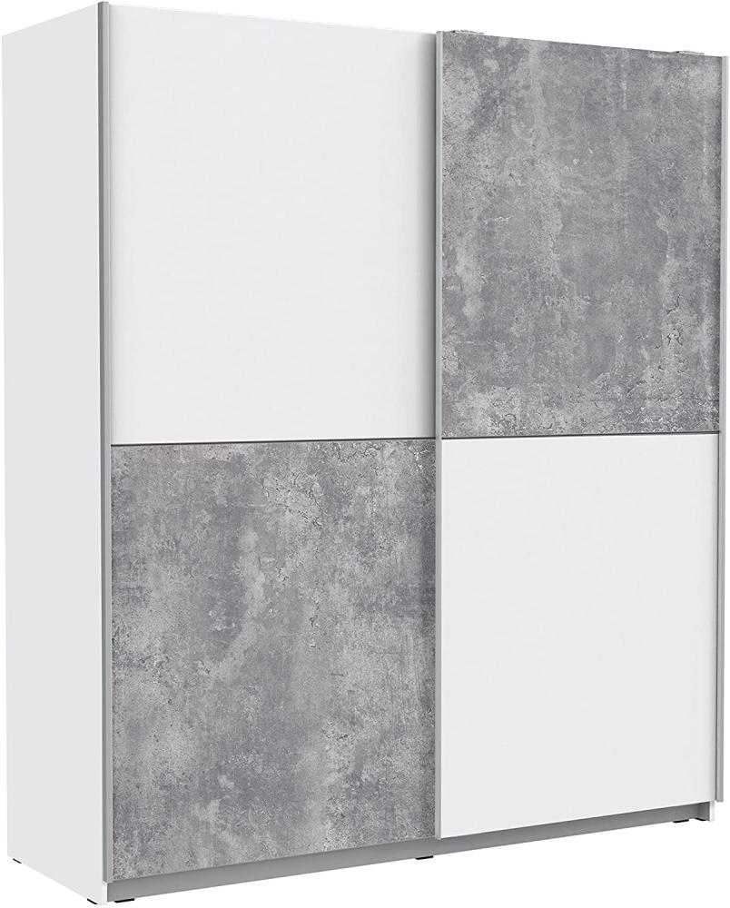 Forte 'Winner' Schwebetürenschrank, beton/weiß, 170 x 191 cm Bild 1