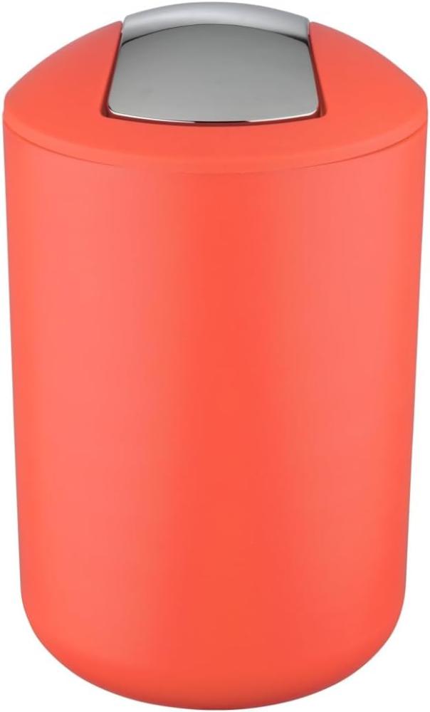 Wenko Kosmetikeimer Brasil L 6,5 Liter, Badezimmer-Mülleimer mit Schwingdeckel, Abfalleimer aus bruchsicherem Kunststoff, Ø 19,5 x 31 cm, koralle Bild 1