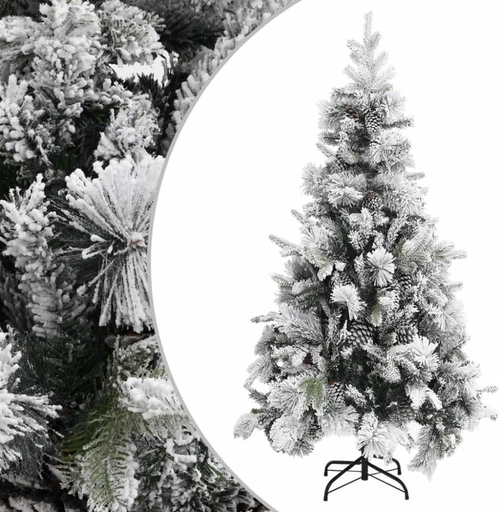 vidaXL Weihnachtsbaum mit Zapfen Beschneit 225 cm PVC & PE Bild 1