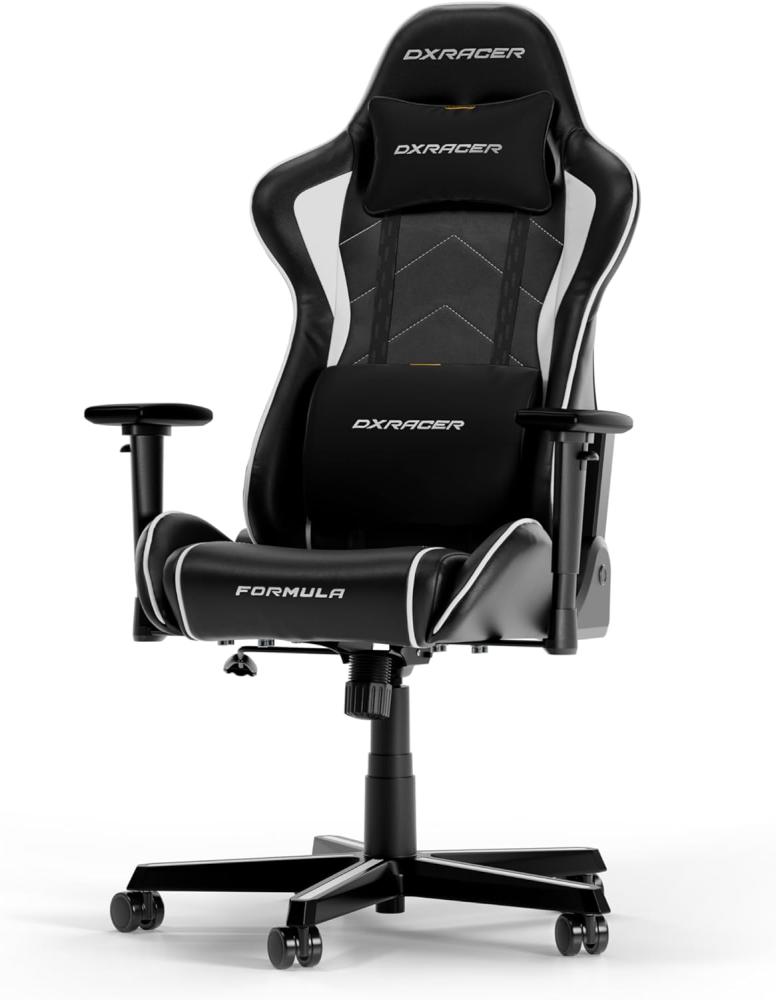 DXRacer Formula Series F08-NW Gaming Stuhl aus Kunstleder, Schwarz-Weiß Bild 1