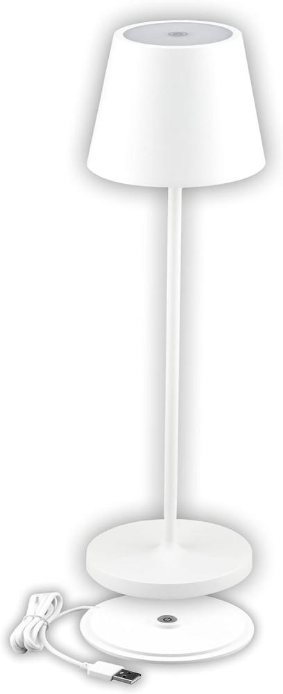 V-TAC Dimmbare LED-Tischlampe Kabellos mit Touch-Bedienung - Wiederaufladbar Weiß Lampe für den Innen und Draußen - Außenbereich IP54 - Hause Restaurant - 4400-mAh-Akku - Warmweiß 3000K - 2W, VT-7522 Bild 1