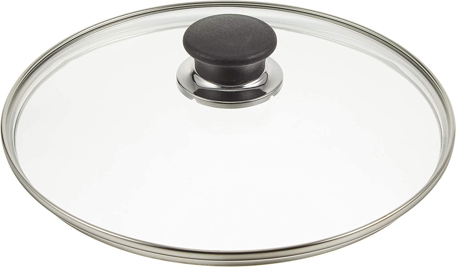 BALLARINI Edelstahlrand & Knauf schwarz 24cm Glasdeckel mit Edelstahlrand, 24 cm, Glas, grau Bild 1