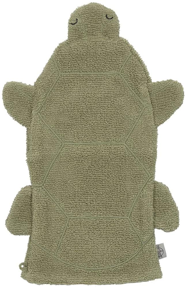 LÄSSIG Kinder Spiel-Waschhandschuh Waschlappen Frottier Stoff Baumwolle/Play Wash Glove GOTS Turtle Bild 1