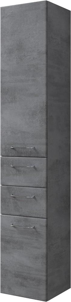 Pelipal Badezimmerschrank Quickset 945 in Oxid Dunkelgrau, 35 cm breit | Hochschrank mit 2 Türen, 2 Schubkästen und 3 Einlegeböden Bild 1