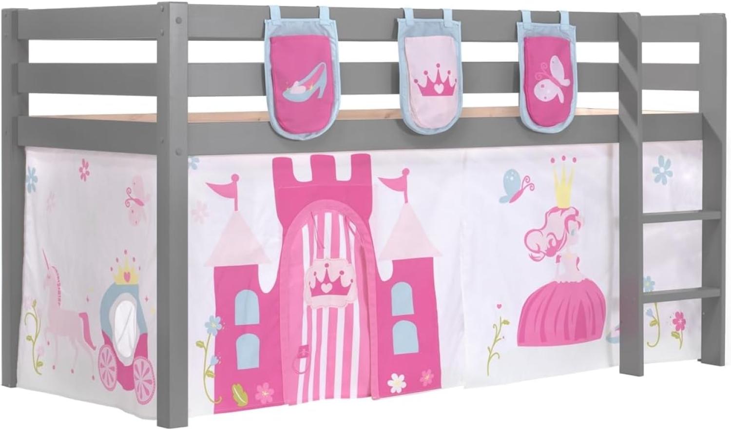 Vipack Spielbett 'Pino' mit Textilset Vorhang und 3 Taschen 'Princes' Bild 1