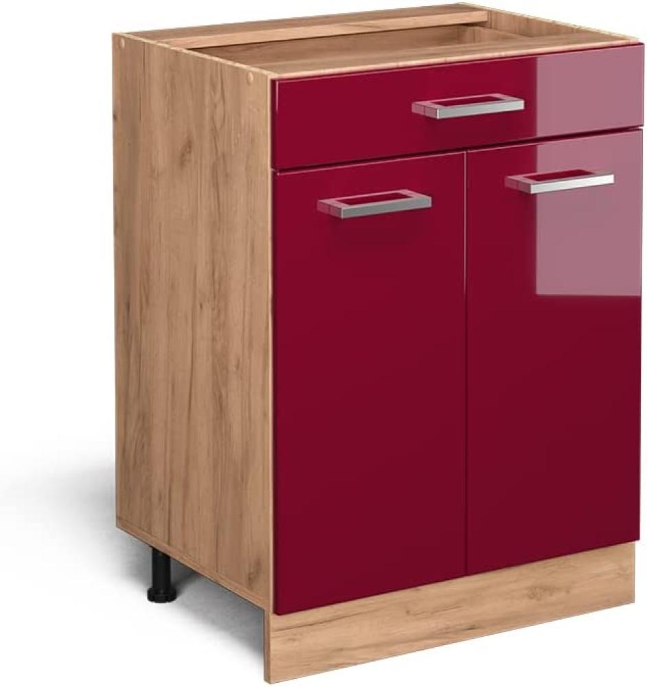 Vicco Küchenschrank Hängeschrank Unterschrank Küchenzeile R-Line Eiche Bordeaux Bild 1