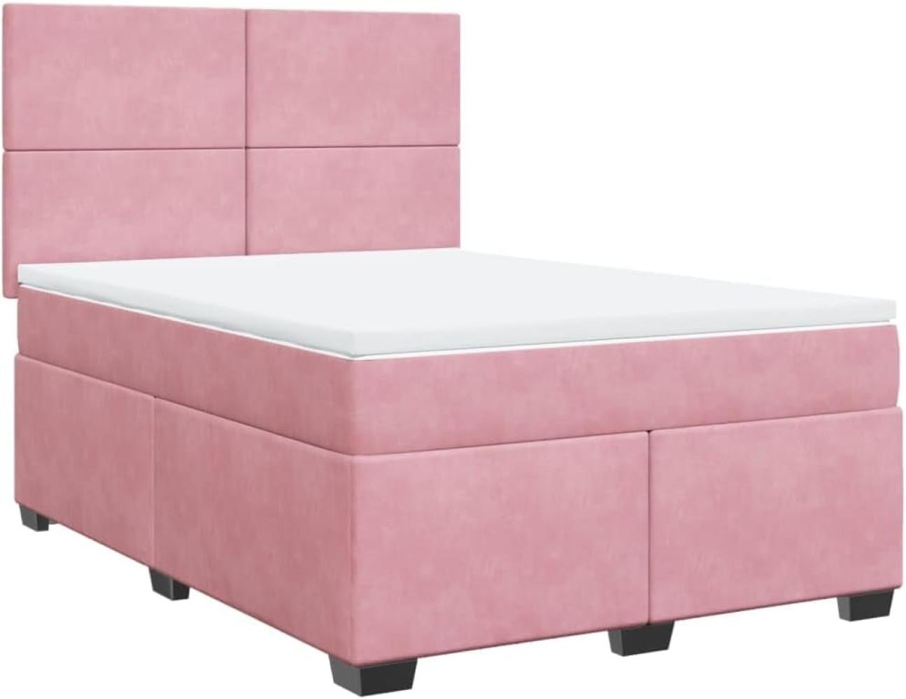 Boxspringbett mit Matratze Rosa 160x200 cm Samt 3290953 Bild 1