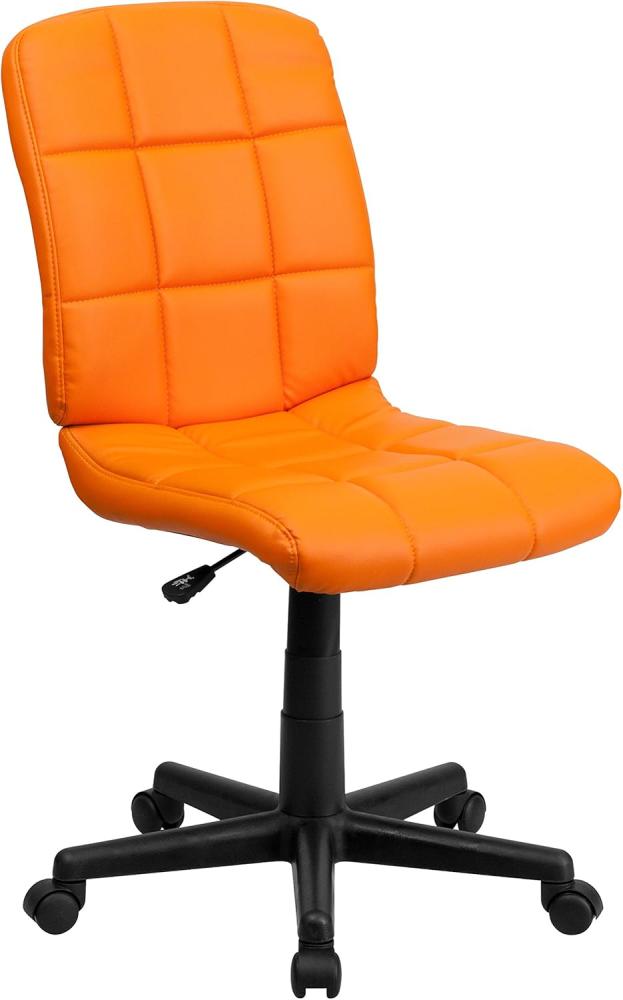 Flash Furniture Bürostuhl mit mittlerer Rückenlehne, gesteppt, Vinyl, Metall, Orange, 1 Stück Bild 1