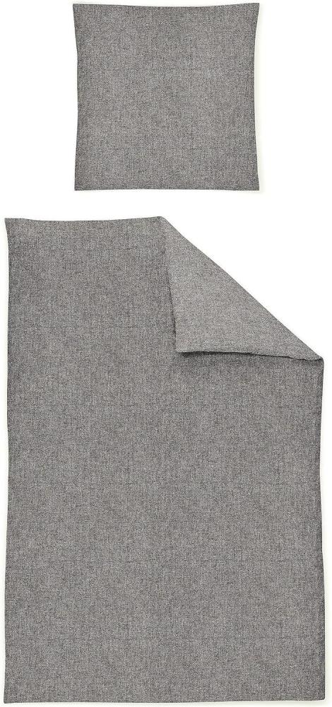 Irisette Flausch-Cotton Bettwäsche Set Mink 8835 grau 155 x 220 cm + 1 x Kissenbezug 80 x 80 cm Bild 1