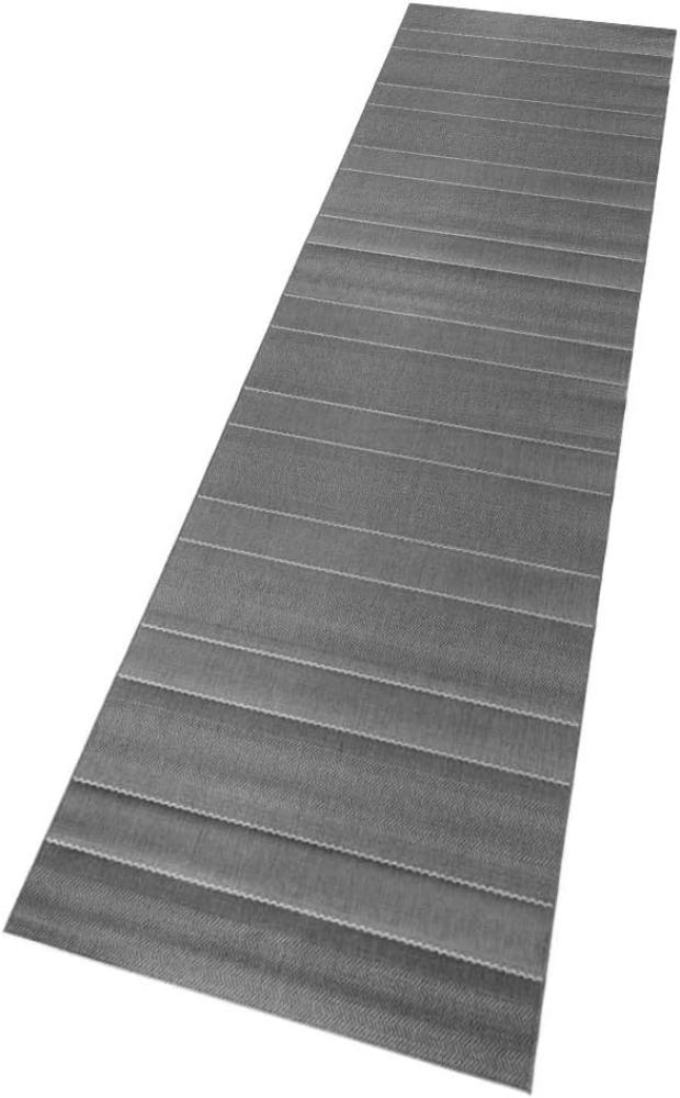 In & Outdoor Flachgewebe Teppich Fürth grau - 80x300x0,8cm Bild 1