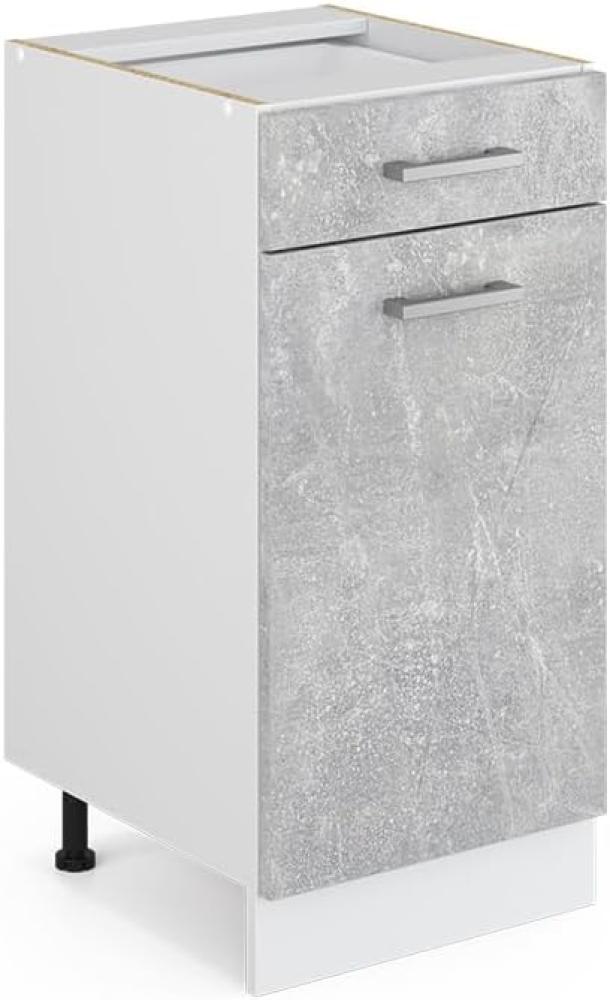 Vicco Küchenschrank R-Line Hängeschrank Unterschrank Küchenzeile Küchenunterschrank Arbeitsplatte, Möbel verfügbar in anthrazit und weiß (Beton ohne Arbeitsplatte, Schubunterschrank 40 cm) Bild 1