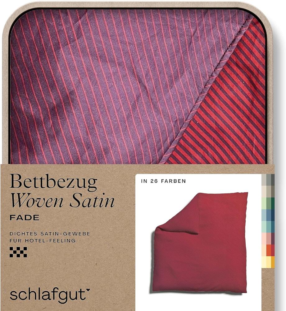 Schlafgut Woven Fade Bettwäsche | Bettbezug einzeln 200x200 cm | red-deep-purple-deep Bild 1