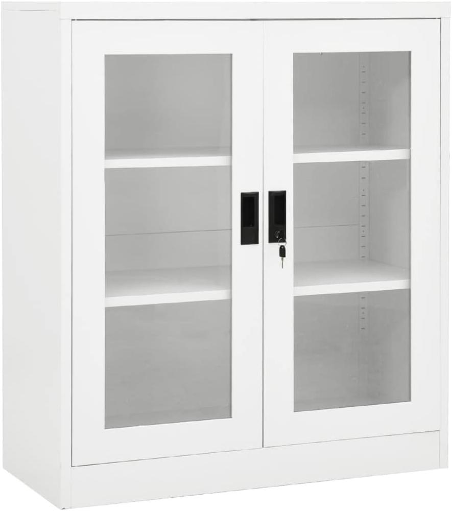 vidaXL Büroschrank Weiß 90x40x105 cm Stahl Bild 1