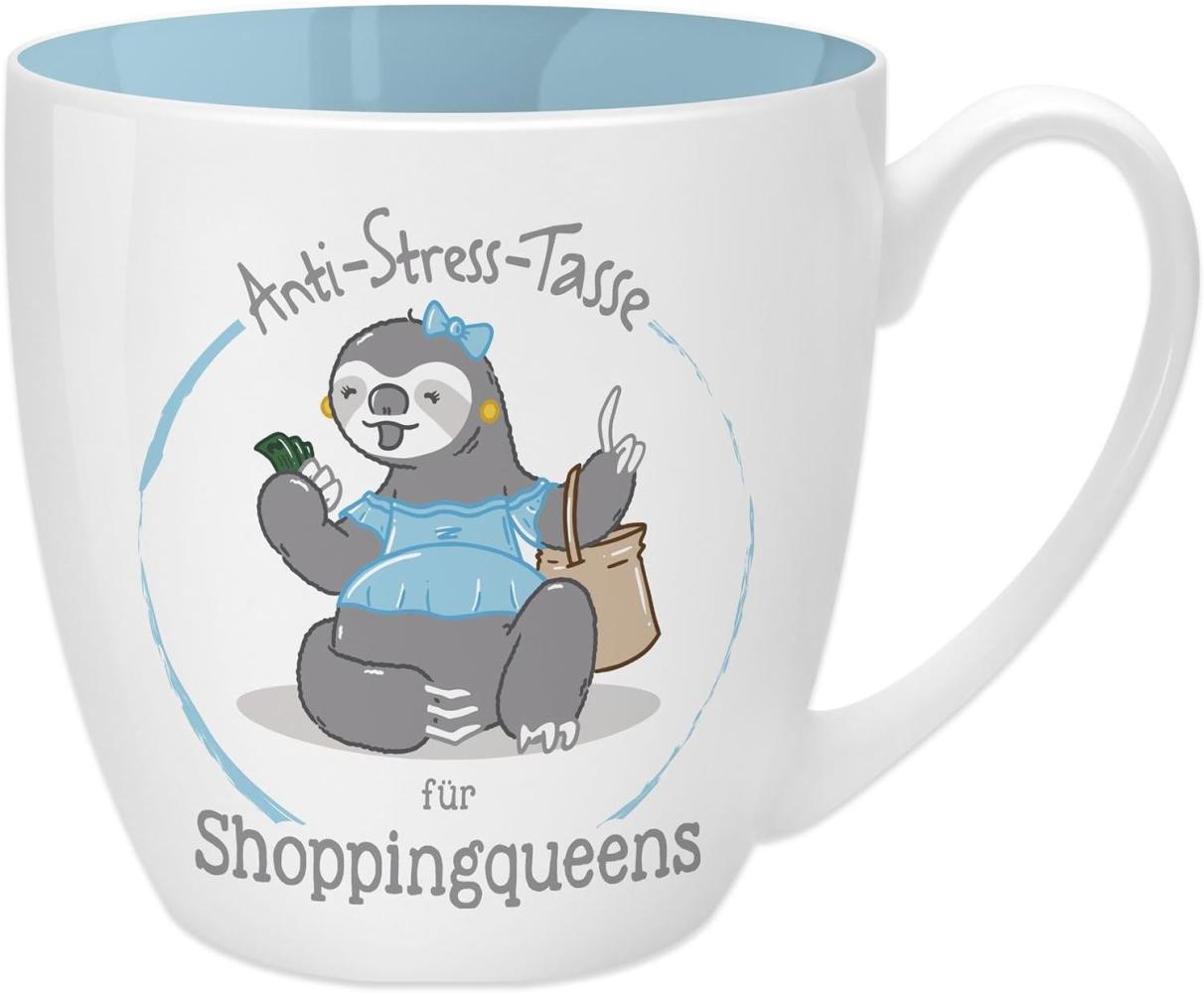 GRUSS & CO Anti-Stress-Tasse Motiv "Shoppingqueen" | Tasse mit Spruch, 45 cl, New Bone China | Geschenk lustig | 45521 Bild 1