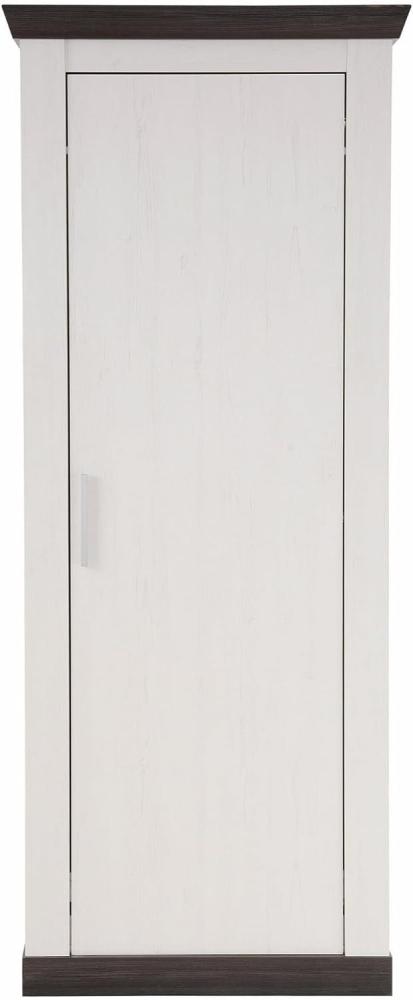 Garderobenschrank Corela in Pinie weiß und Wenge Landhaus Schuhschrank 73 x 201 cm Bild 1