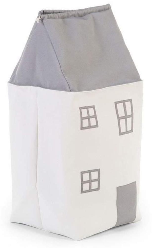 Spielzeugtasche Aufbewahrungstasche Kinder Haus in Grau, Korb für das Kinderzimmer, das Bad oder unterwegs, 32 x 32 x 73 cm Bild 1