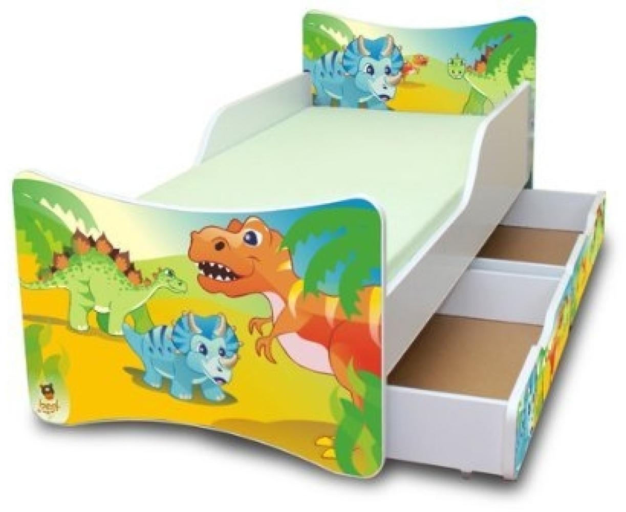Best For Kids 'Dinosaurier' Kinderbett mit Schaummatratze 90x200 grün Bild 1
