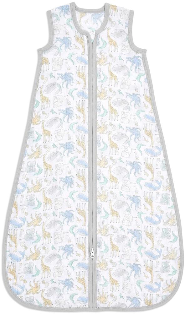 aden + anais™ Essentials Baby-Schlafsack, 1,0 TOG, tragbare Decke, Bunte Muster für Mädchen & Jungen, Schlafsack für Neugeborene aus 100% Baumwoll-Musselin, 0-6 Monate, Natural History Bild 1