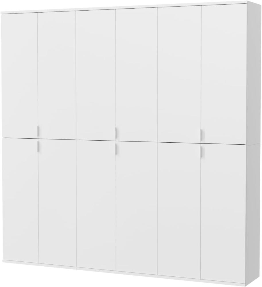 Garderobenschrank SystemX in weiß Hochglanz 183 x 193 cm Bild 1