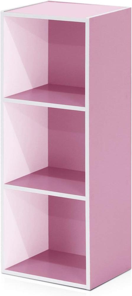 Furinno offenes Bücherregal mit 3 Fächern, holz, Weiß/Rosa, 30. 5 x 23. 6 x 80 cm Bild 1
