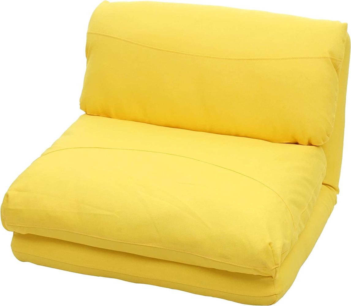 Schlafsessel HWC-E68, Schlafsofa Funktionssessel Klappsessel Relaxsessel, Stoff/Textil ~ gelb Bild 1