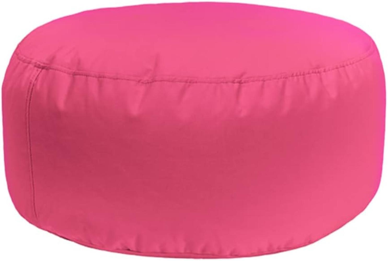 Bruni Pouf Sitzhocker L in Pink – runder Sitzpouf, Indoor und Outdoor als Fußhocker, Yoga-Sitzkissen, Meditationskissen geeignet Bild 1