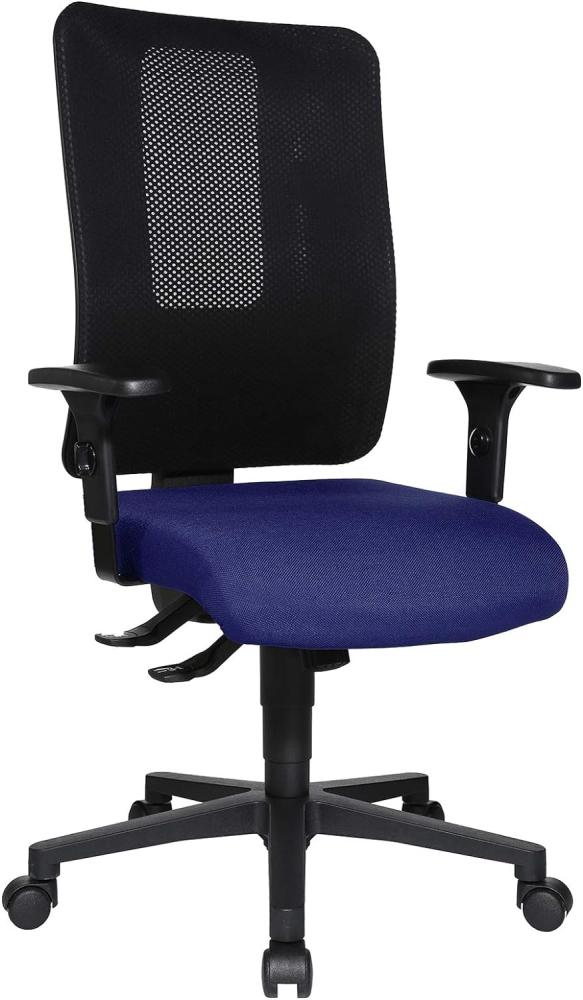 Topstar Open X (N) ergonomischer Bürostuhl, Schreibtischstuhl, atmungsaktive Netzbespannung, Stoffbezug, blau/schwarz Bild 1