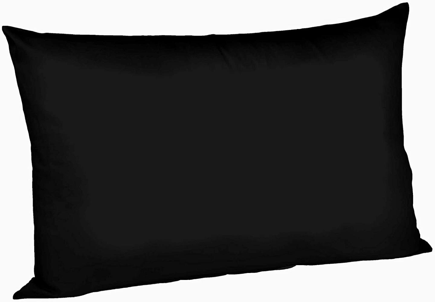Fleuresse Interlock-Jersey-Kissenbezug uni colours schwarz 941 40/60 Bild 1