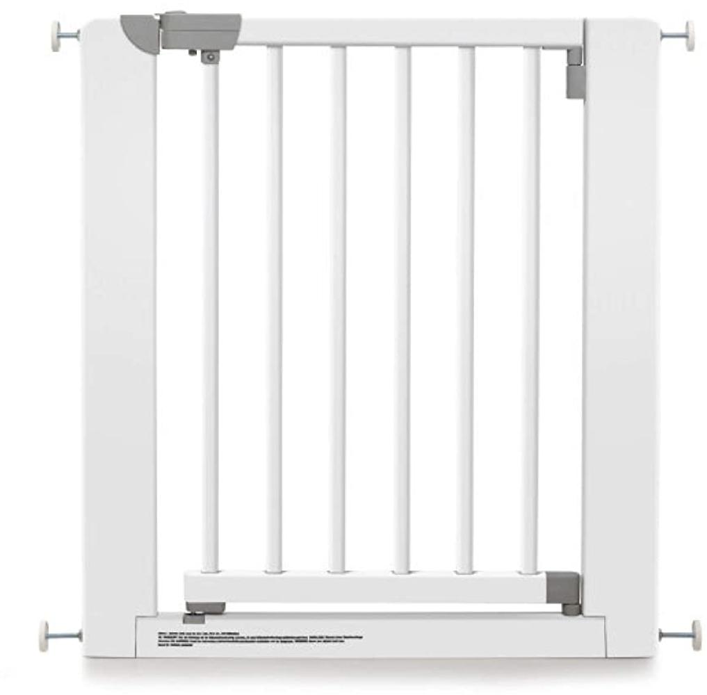 Geuther 2712 WE Türschutzgitter aus Holz ohne Bohren, für Türbreiten 73, 5 - 81 cm, zum Klemmen, Weiß Bild 1