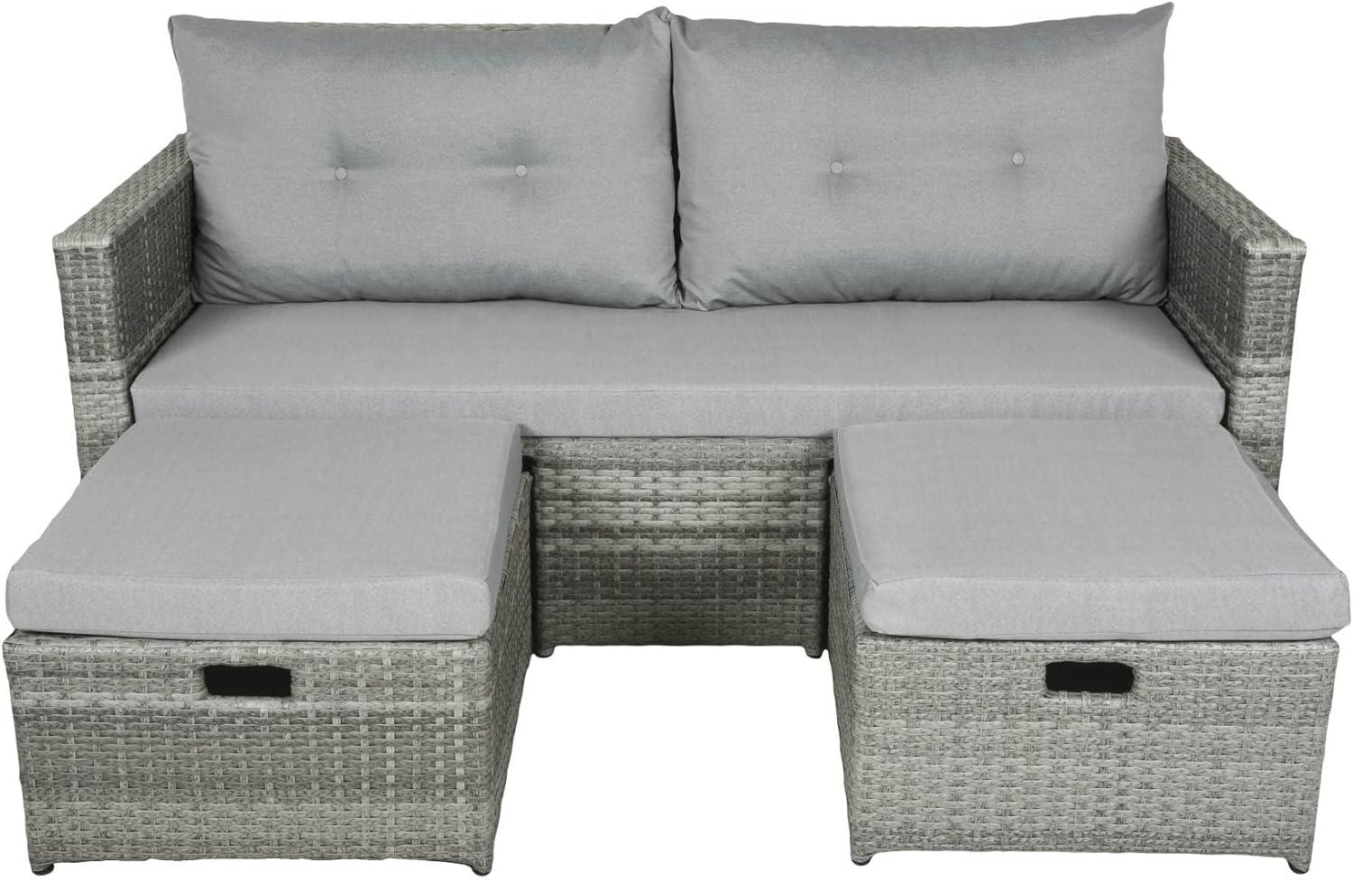 Lounge-Sofa Malta aus Aluminium und Kunststoffgeflecht Bild 1