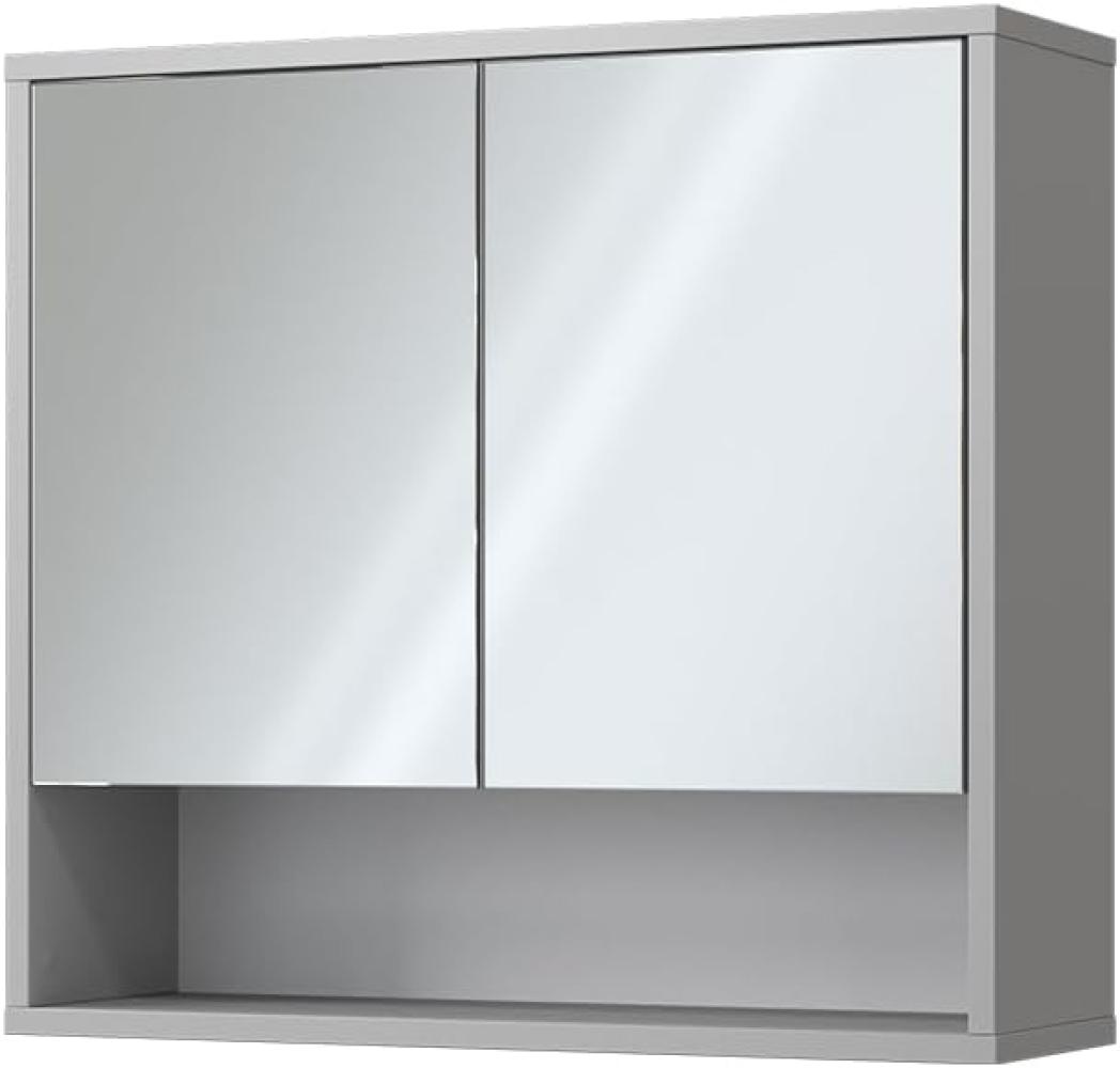 Vicco Spiegelschrank für Badezimmer Eliza 70 x 65 cm, Grau, Badezimmer, Ablage Bild 1