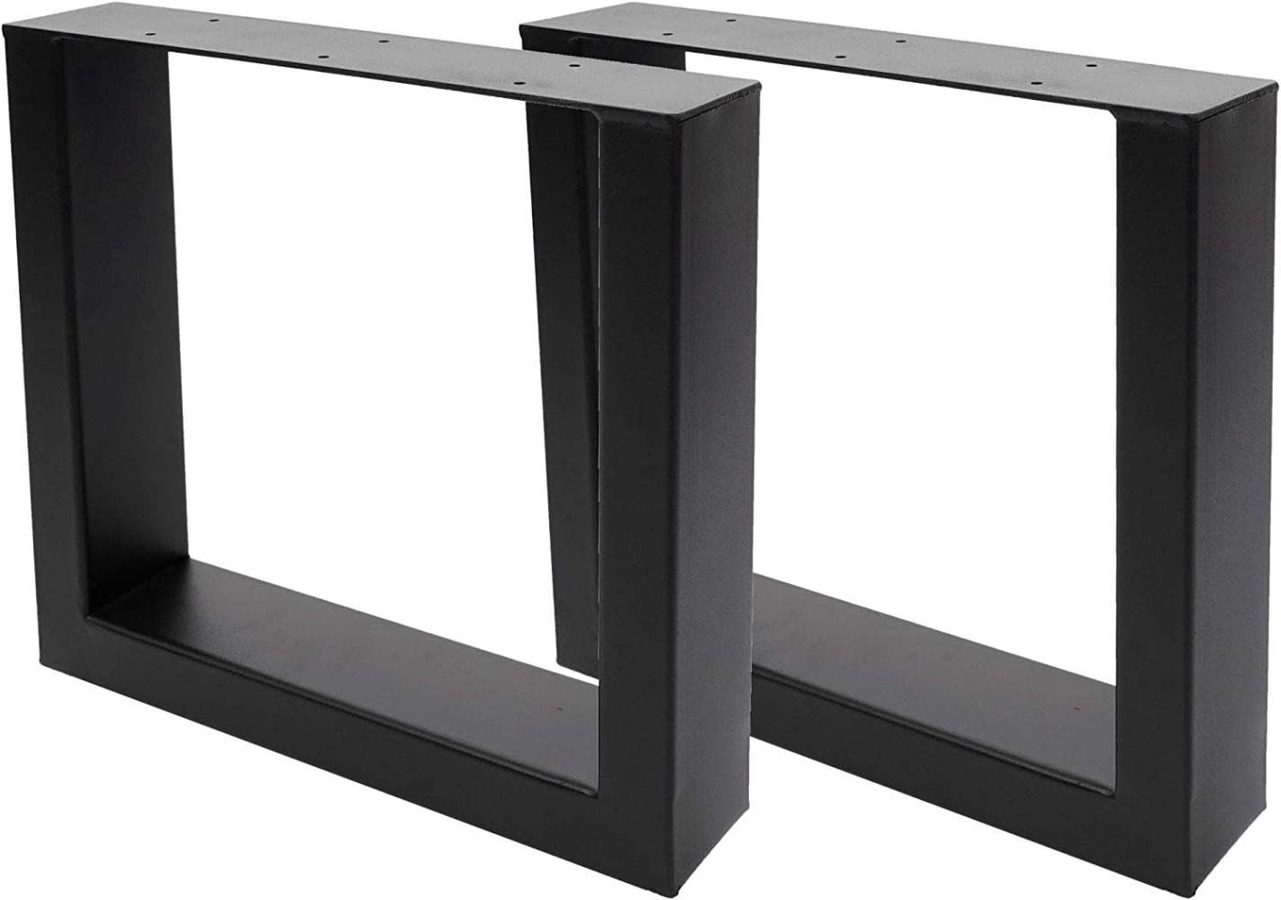 2er-Set Tischbein HWC-H33, für Couchtisch Sitzbank Tischgestell Tischkufe, Industrial 37x40cm ~ schwarz Bild 1