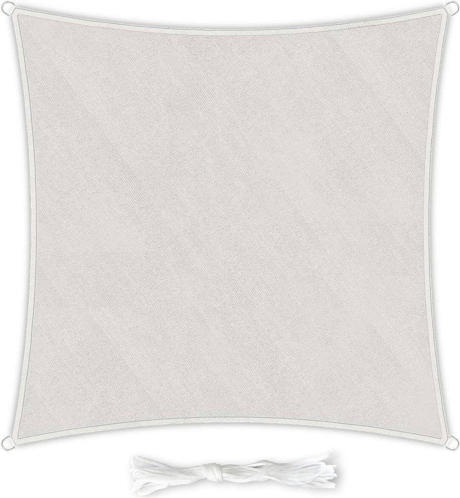 rechteckiges Sonnensegel 4x4 m Polyester luftdurchlässig Creme Bild 1