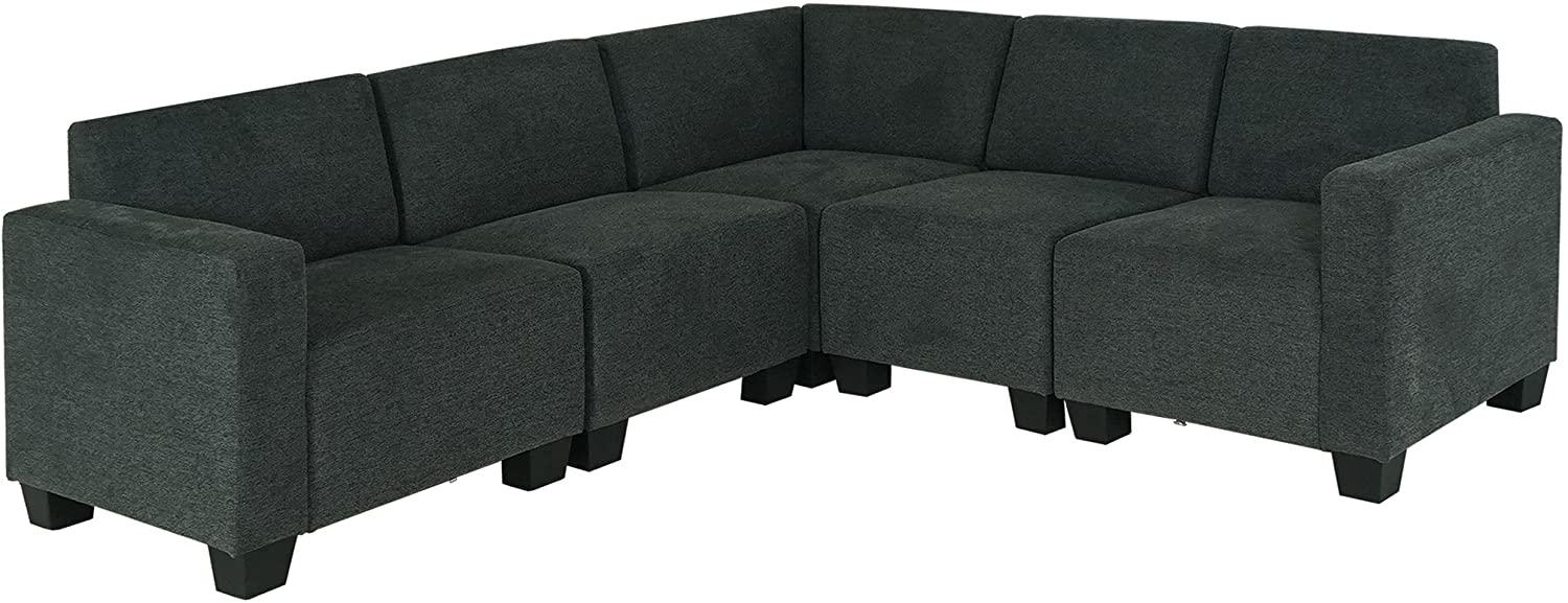 Modular Sofa-System Couch-Garnitur Lyon 5, Stoff/Textil ~ anthrazit-grau Bild 1