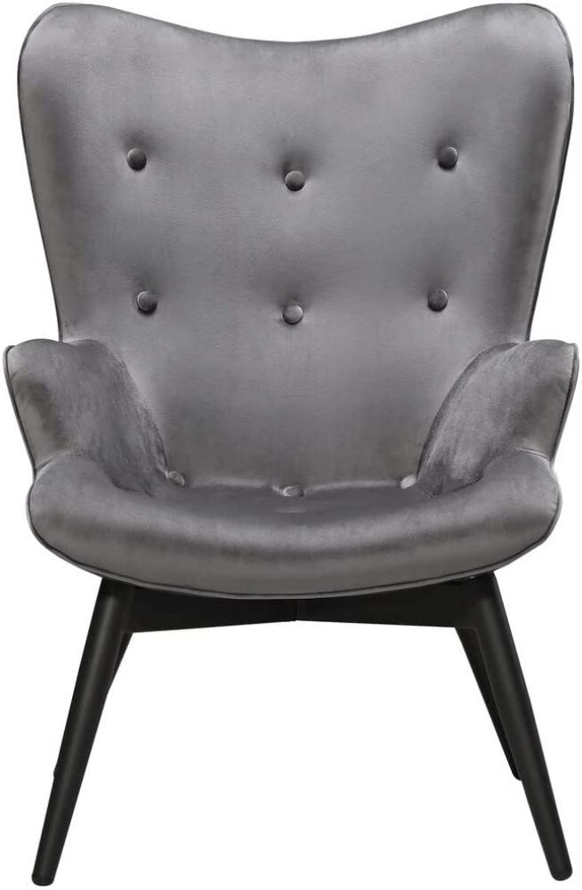 Sessel Metall und Polyester Grau und Schwarz Bild 1