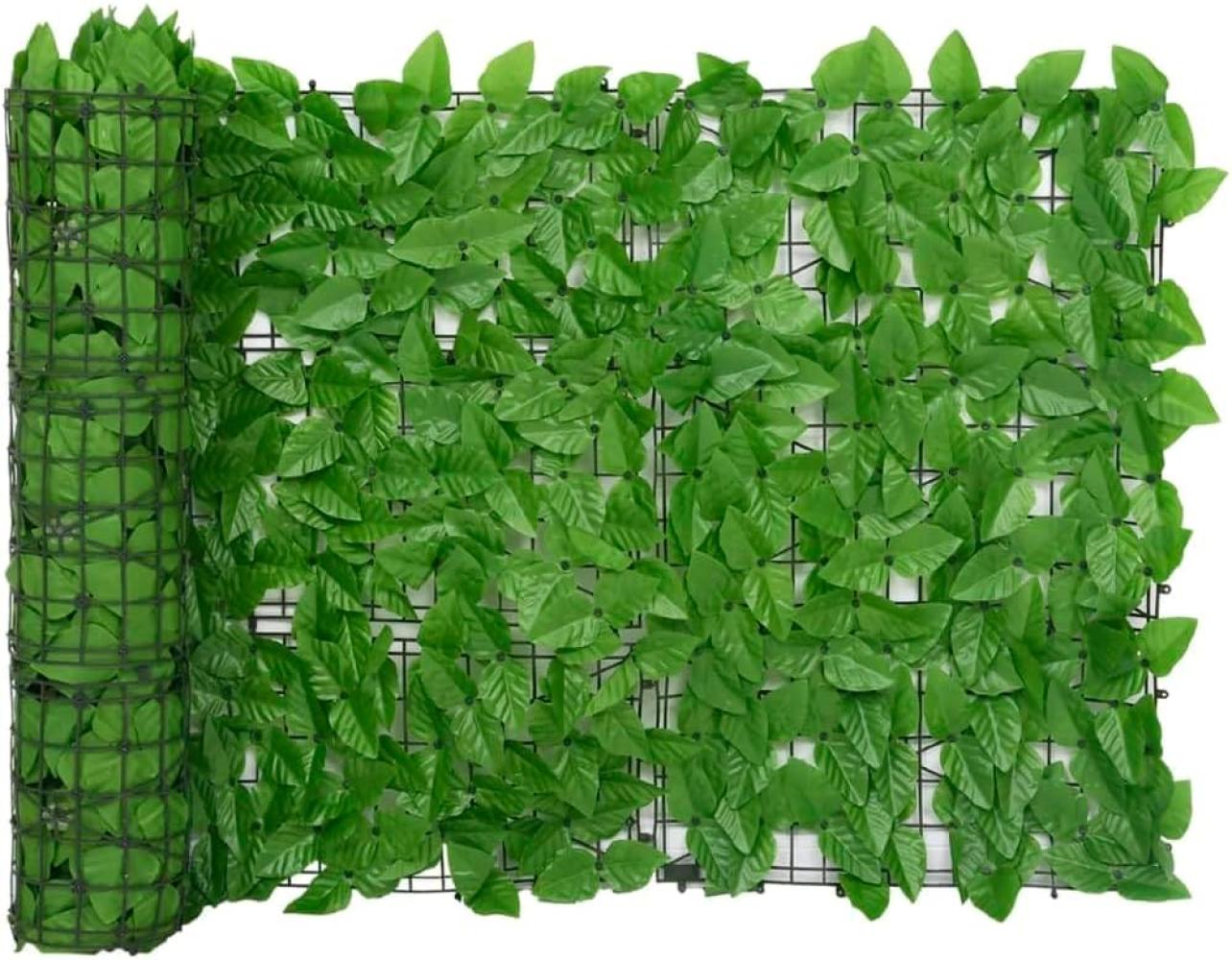 vidaXL Balkon-Sichtschutz mit Grünen Blättern 400x75 cm Bild 1