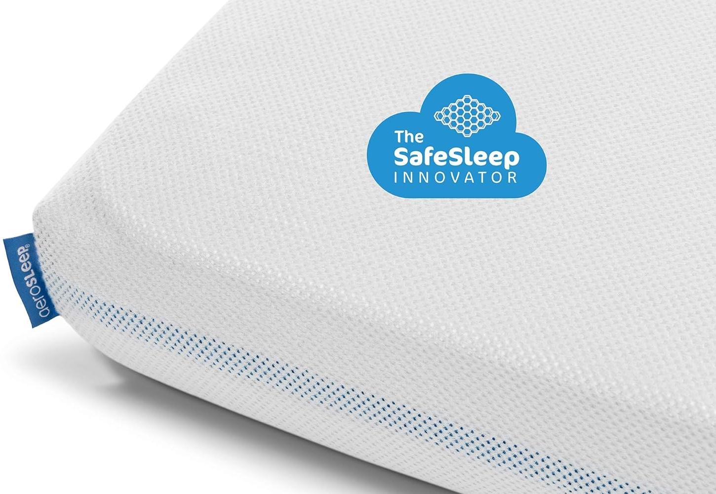 Aerosleep - SafeSleep Spannlaken Babybett - Optimale Atmung - Wärmeregulierung - Maschinenwaschbar - 83 x 50 cm - 100% PES - Weiß Bild 1