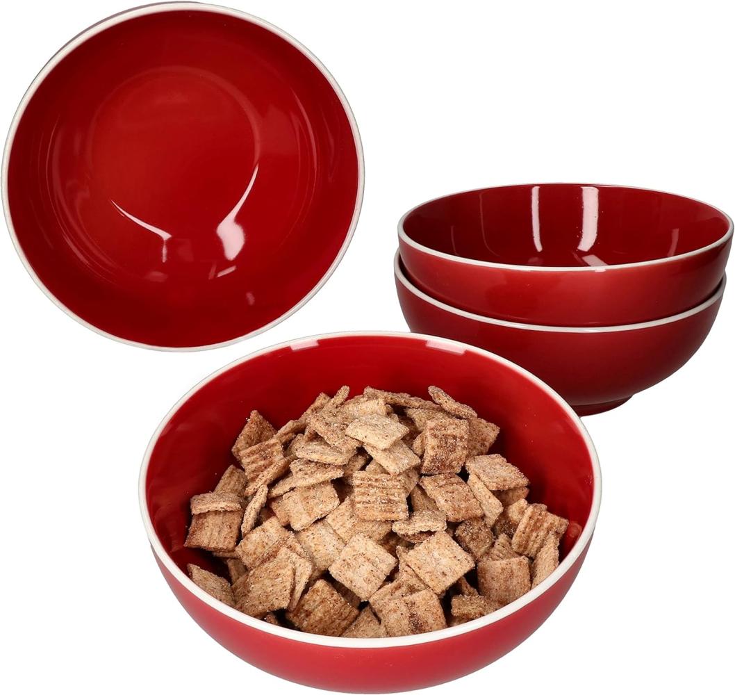 4er Set Linus rot Bowl-Schalen 700ml Müsli Salat Dessertschüssel skandinavisch Bild 1