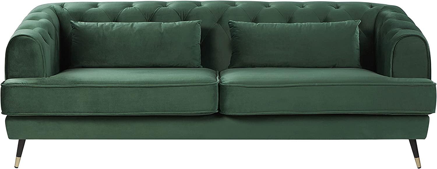 3-Sitzer Sofa Samtstoff dunkelgrün SLETTA Bild 1