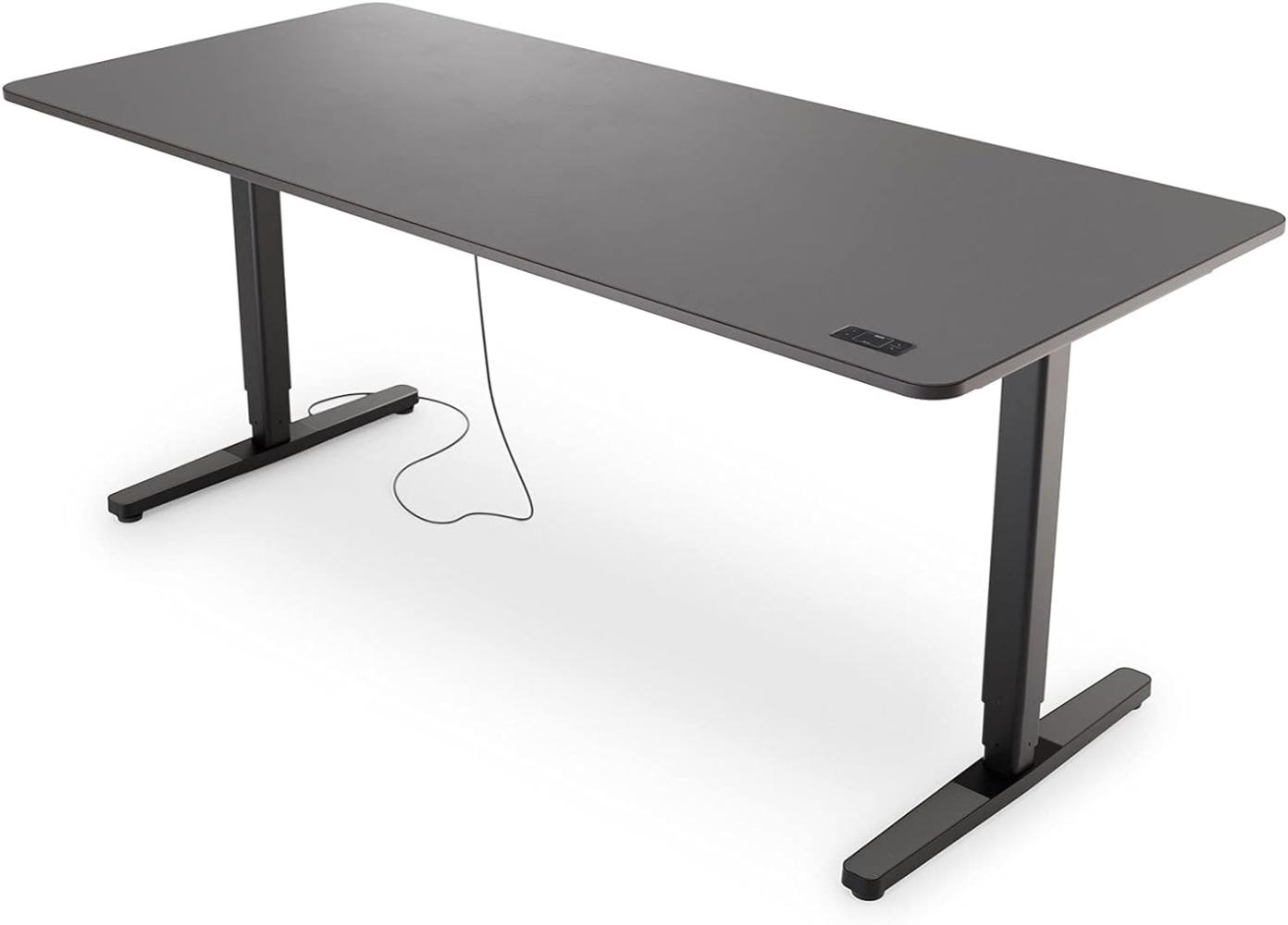 Yaasa Desk Pro II Elektrisch Höhenverstellbarer Schreibtisch, 180 x 80 cm, Dunkelgrau/Schwarz, mit Speicherfunktion und Kollisionssensor Bild 1