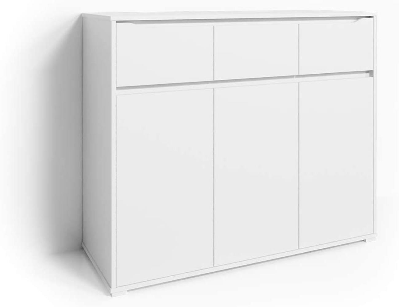 Vicco 'Ruben' Sideboard, Weiß, 120 x 101 cm mit Schubladen Bild 1
