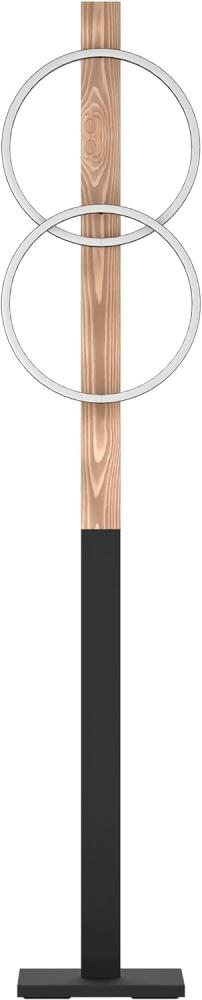 Eglo 900892 LED Stehleuchte BOYAL Stahl, Holz schwarz, braun rustikal 2X9W 3000K L:30cm H:150cm mit Fußtrittschalter Bild 1