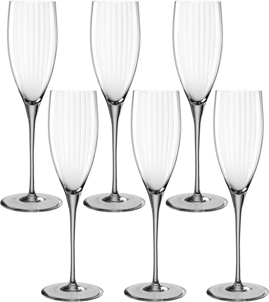 Leonardo Poesia Sektglas 6er Set, spülmaschinengeeignetes Champagnerglas, Höhe 25 cm, 250 ml, grau, 022381 Bild 1