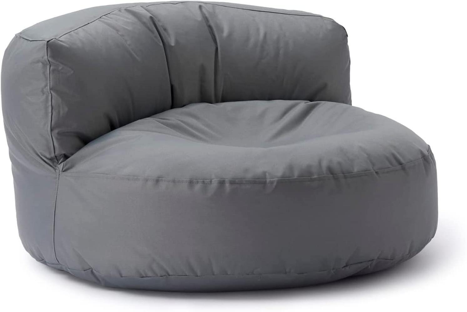 Lumaland Outdoor Sitzsack-Lounge, Rundes Sitzsack-Sofa für draußen, 320l Füllung, 90 x 50 cm, Grau Bild 1