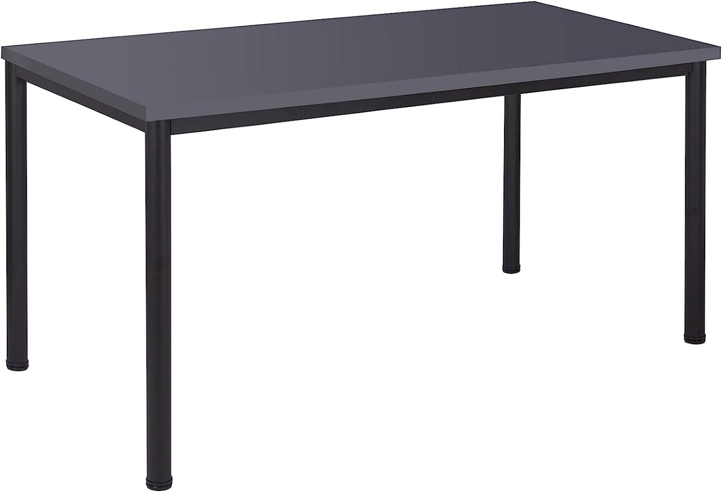 Schreibtisch u. Besprechungstisch mit schwarzem Tischgestell | Konferenztisch Bürotisch Computertisch Mehrzwecktisch Arbeitstisch PC-Tisch Homeoffice-Tisch (anthrazit, 160 x 80 x 77,5 cm) Bild 1