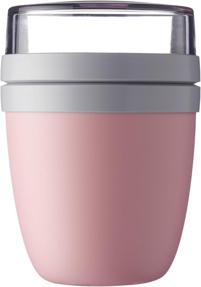 Mepal - Lunchpot Ellipse - Praktischer Joghurtbecher & Müslibecher - Unterteilung für Joghurt & Müsli - Geeignet für Gefrierschrank, Mikrowelle & Spülmaschine - 500 ml + 200 ml - Nordic Pink Bild 1