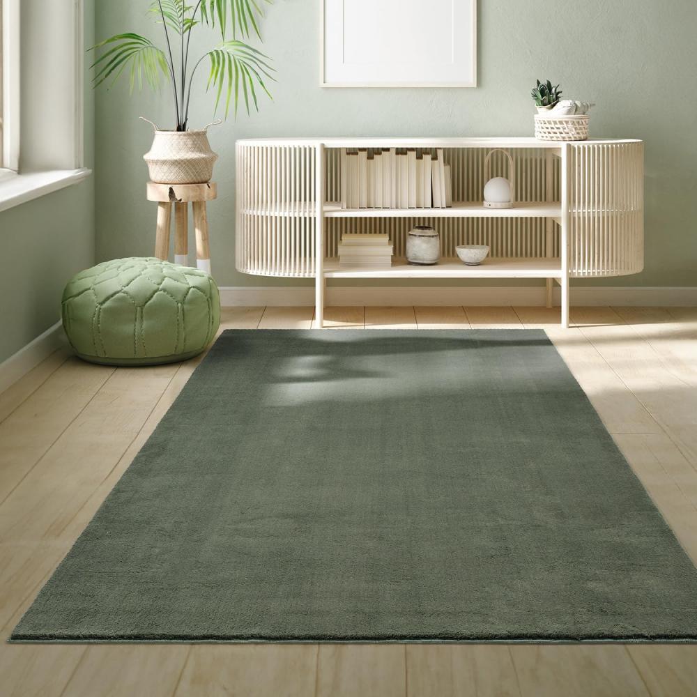 the carpet Relax kuscheliger Kurzflor Teppich, Anti-Rutsch Unterseite, Waschbar bis 30 Grad, Super Soft, Felloptik, Forest, 160 x 220 cm Bild 1